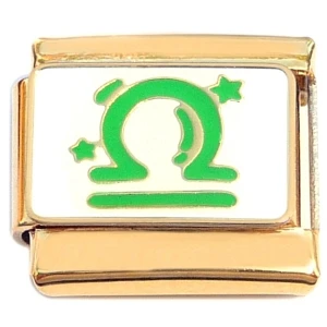 Libra Zodiac Sign Gold Base Italian Charm