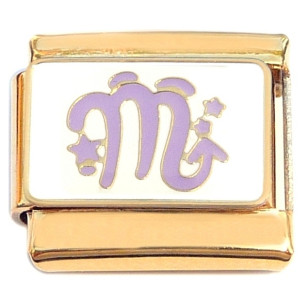 Scorpio Zodiac Sign Goldtone Base Italian Charm Scorpio Zodiac Sign Goldtone Base Italian Charm