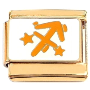 Sagittarius Zodiac Sign Gold Base Italian Charm