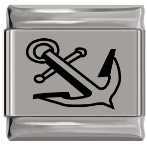 Anchor Laser Engraved Italian Charm (9mm Standard Size) Anchor Laser Engraved Italian Charm (9mm Standard Size)