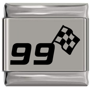 Racing Flag Number 99 Laser Engraved Italian Charm (9mm Standard Size) Racing Flag Number 99 Laser Engraved Italian Charm (9mm Standard Size)