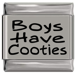 Boys Have Cooties Laser Engraved Italian Charm (9mm Standard Size) Boys Have Cooties Laser Engraved Italian Charm (9mm Standard Size)