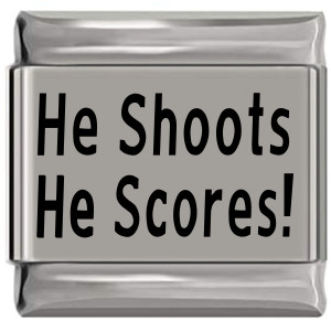 He Shoots He Scores Laser Engraved Italian Charm (9mm Standard Size) He Shoots He Scores Laser Engraved Italian Charm (9mm Standard Size)
