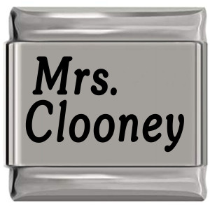 Mrs Clooney Laser Engraved Italian Charm (9mm Standard Size) Mrs Clooney Laser Engraved Italian Charm (9mm Standard Size)