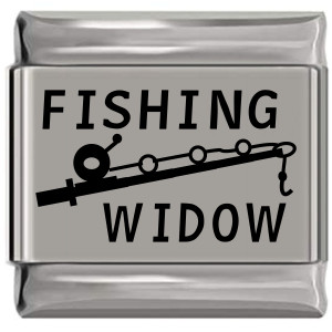 Fishing Widow Laser Engraved Italian Charm (9mm Standard Size) Fishing Widow Laser Engraved Italian Charm (9mm Standard Size)