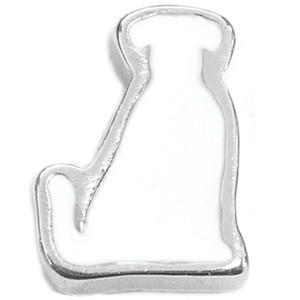White Dog Floating Locket Charm White Dog Floating Locket Charm