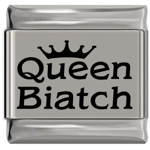 Queen Biatch Laser Engraved Italian Charm (9mm Standard Size) Queen Biatch Laser Engraved Italian Charm (9mm Standard Size)