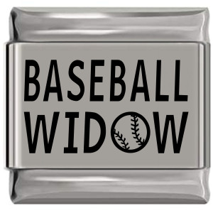 Baseball Widow Laser Engraved Italian Charm (9mm Standard Size) Baseball Widow Laser Engraved Italian Charm (9mm Standard Size)