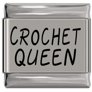 Crochet Queen Laser Engraved Italian Charm (9mm Standard Size)