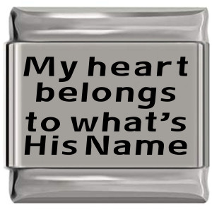 My Heart Belongs to What's His Name Laser Engraved Italian Charm (9mm Standard Size)