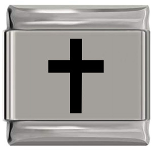 Cross Laser Engraved Italian Charm (9mm Standard Size) Cross Laser Engraved Italian Charm (9mm Standard Size)