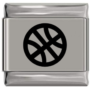 Basketball Laser Engraved Italian Charm (9mm Standard Size) Basketball Laser Engraved Italian Charm (9mm Standard Size)