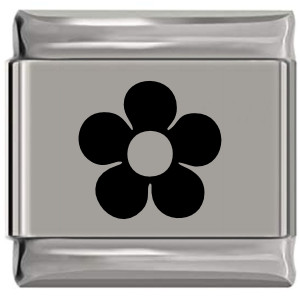 Flower Laser Engraved Italian Charm (9mm Standard Size) Flower Laser Engraved Italian Charm (9mm Standard Size)