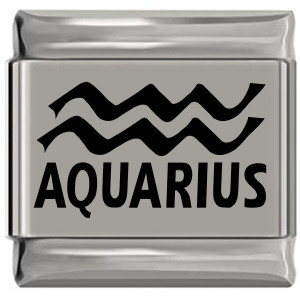 Aquarius Zodiac Laser Engraved Italian Charm (9mm Standard Size) Aquarius Zodiac Laser Engraved Italian Charm (9mm Standard Size)