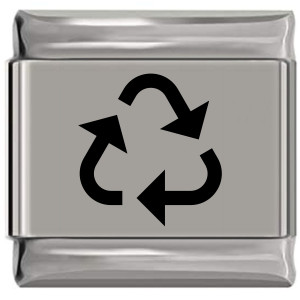 Recycle Symbol Laser Engraved Italian Charm (9mm Standard Size) Recycle Symbol Laser Engraved Italian Charm (9mm Standard Size)