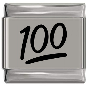 One Hundred 100 Laser Engraved Italian Charm (9mm Standard Size) One Hundred 100 Laser Engraved Italian Charm (9mm Standard Size)