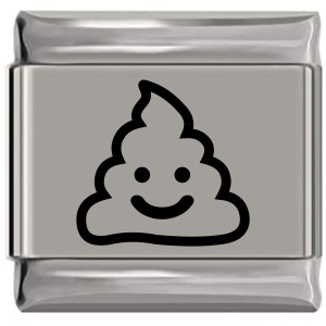 Poop Emoji with Smile Laser Engraved Italian Charm (9mm Standard Size) Poop Emoji with Smile Laser Engraved Italian Charm (9mm Standard Size)