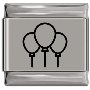 Balloons Laser Engraved Italian Charm (9mm Standard Size)