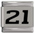 Number 21 Laser Engraved Italian Charm (9mm Standard Size)