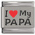 I Love My Papa Red Heart Laser Engraved Italian Charm
