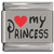 I Love My Princess Red Heart Laser Engraved Italian Charm