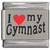 I Love My Gymnast Red Heart Laser Engraved Italian Charm