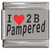 I Love 2 b Pampered Red Heart Laser Engraved Italian Charm