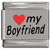 Love My Boyfriend Red Heart Laser Engraved Italian Charm