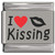 I Love Kissing Red Heart Laser Engraved Italian Charm