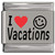 I Love Vacations Red Heart Laser Engraved Italian Charm