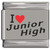 I Love Junior High Red Heart Laser Engraved Italian Charm