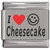 I Love Cheesecake Red Heart Laser Engraved Italian Charm