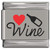 I Love Wine Bottle Red Heart Laser Engraved Italian Charm