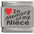 In Memory of My Niece Red Heart Laser Engraved Charm