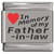 In Memory of My Father in Law Red Heart Laser Engraved Charm