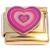 Hearts Pink Purple Gold Base Italian Charm