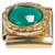 Green Oval Bling Gold Base Italian Charm