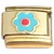 Blue Flower Gold Base Italian Charm