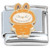 Cute Monster Eyes Closed Orange Italian Charm