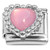 Vintage Pink Heart Pearly Italian Charm