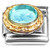 Bling Aqua Color Italian Charm