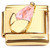 Pink Bling Flower Gold Base Italian Charm