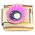 Eight Ball Flame Gold Base Italian Charm