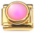 Round Pink Iridescent on Gold Base Italian Charm