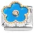 Blue Flower Fringed Italian Charm
