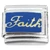 Faith Cursive Blue Italian Charm