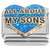 All About My Sons Blue Heart Italian Charm