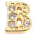 Fancy Goldtone Letter B Floating Locket Charm