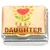 Daughter Heart Flower Pink Italian Charm