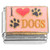 I Love Dogs Paw Prints Pink Italian Charm